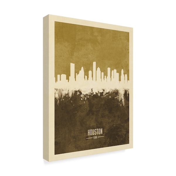 Michael Tompsett 'Houston Texas Skyline Brown' Canvas Art,35x47